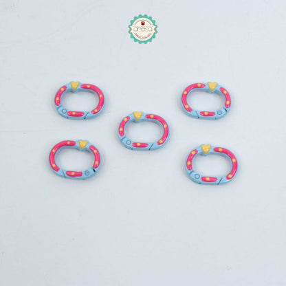 ANEKA - [5PCS] Kait Carabiner Oval Motif Polkadot Warna / Oval Ring Clasp Spring Gate Keychain Premium