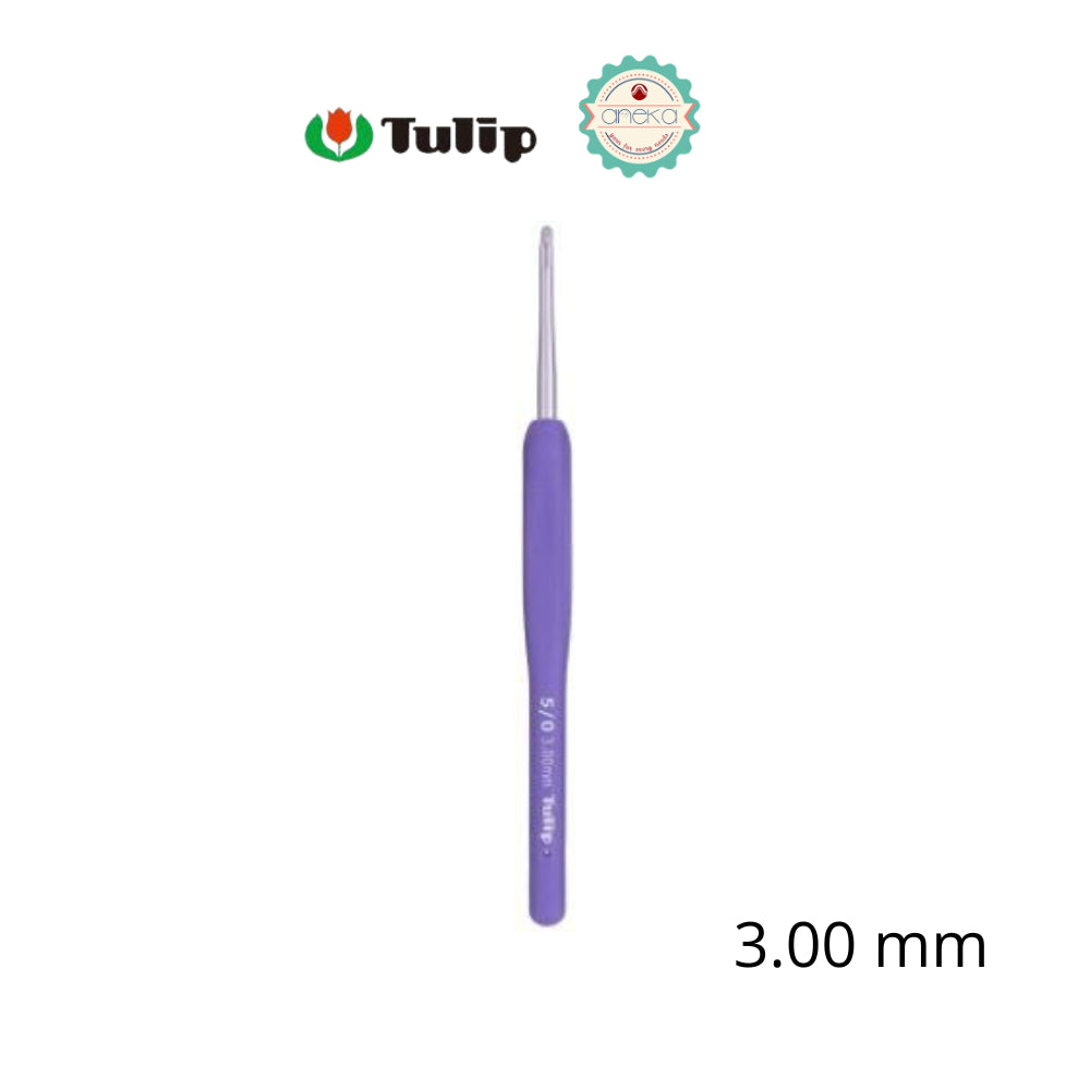 TULIP - [PCS] Alat Rajut Hakpen Etimo Murasaki /  Lavender Crochet Hook with Cushion Grip