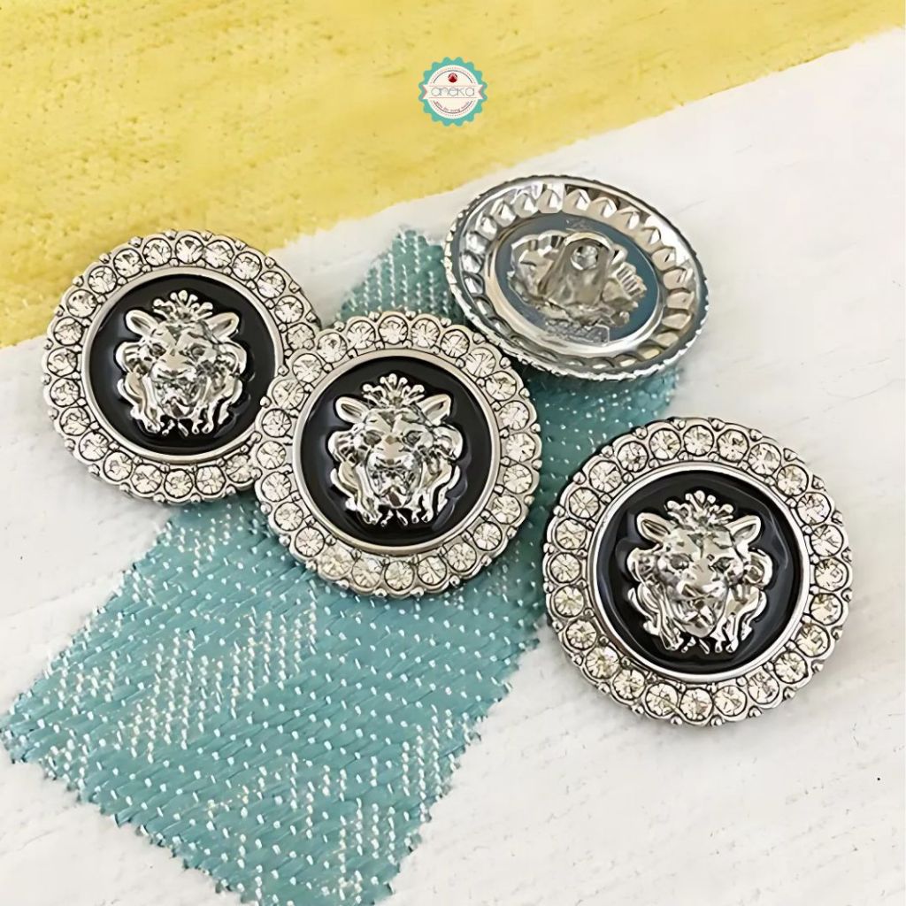 ANEKA - [5PCS] Kancing Baju Corak Singa Mewah /  Diamond Button Lion Shape Elegant Premium