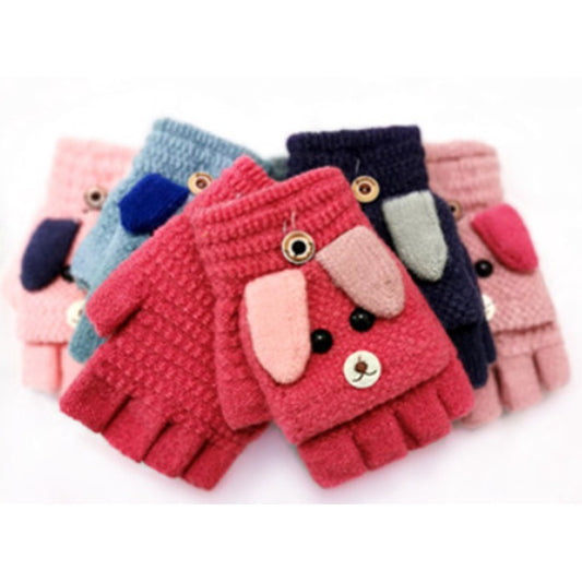 Children's Winter Rabbit Gloves / Fingerless Rabbit Wool Winter Gloves