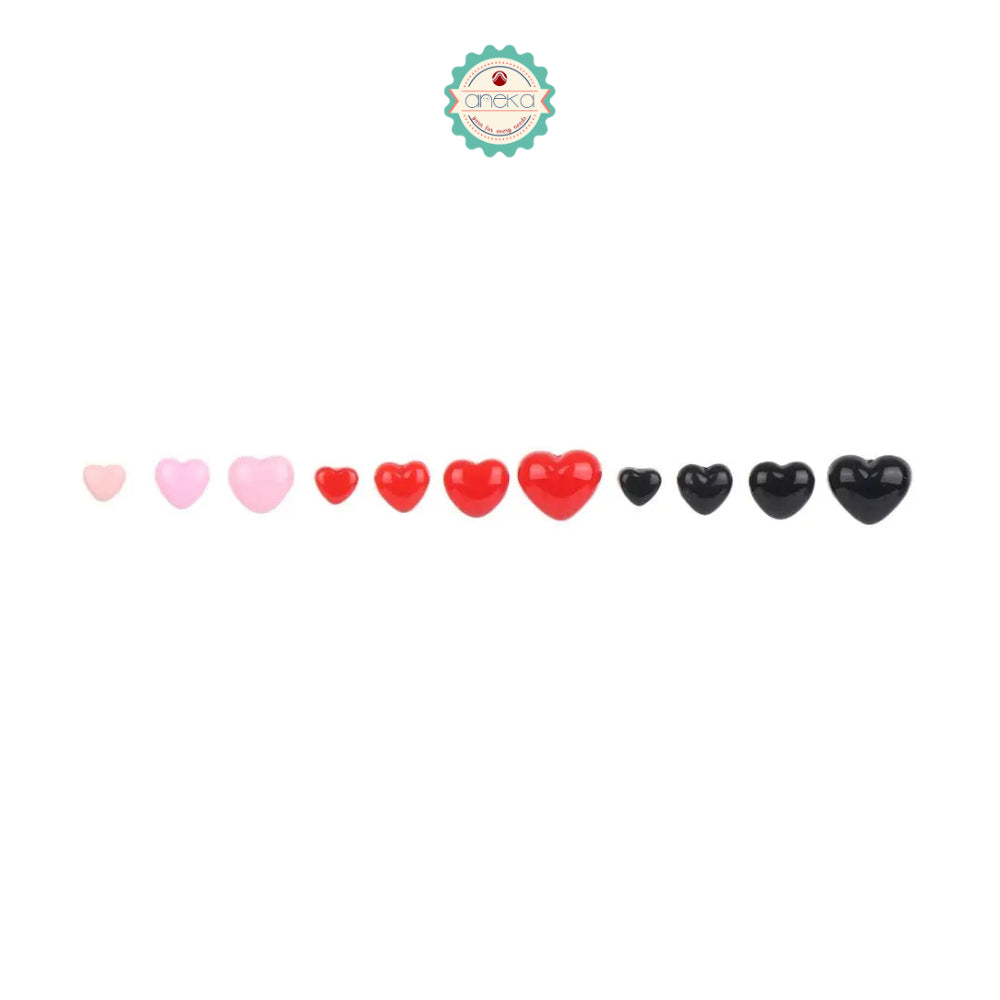 KATALOG - [5PCS] Hidung Boneka Tusuk Bentuk Love Plastik / Heart Shape Accessories Nose Toys Dolls Plastic DIY