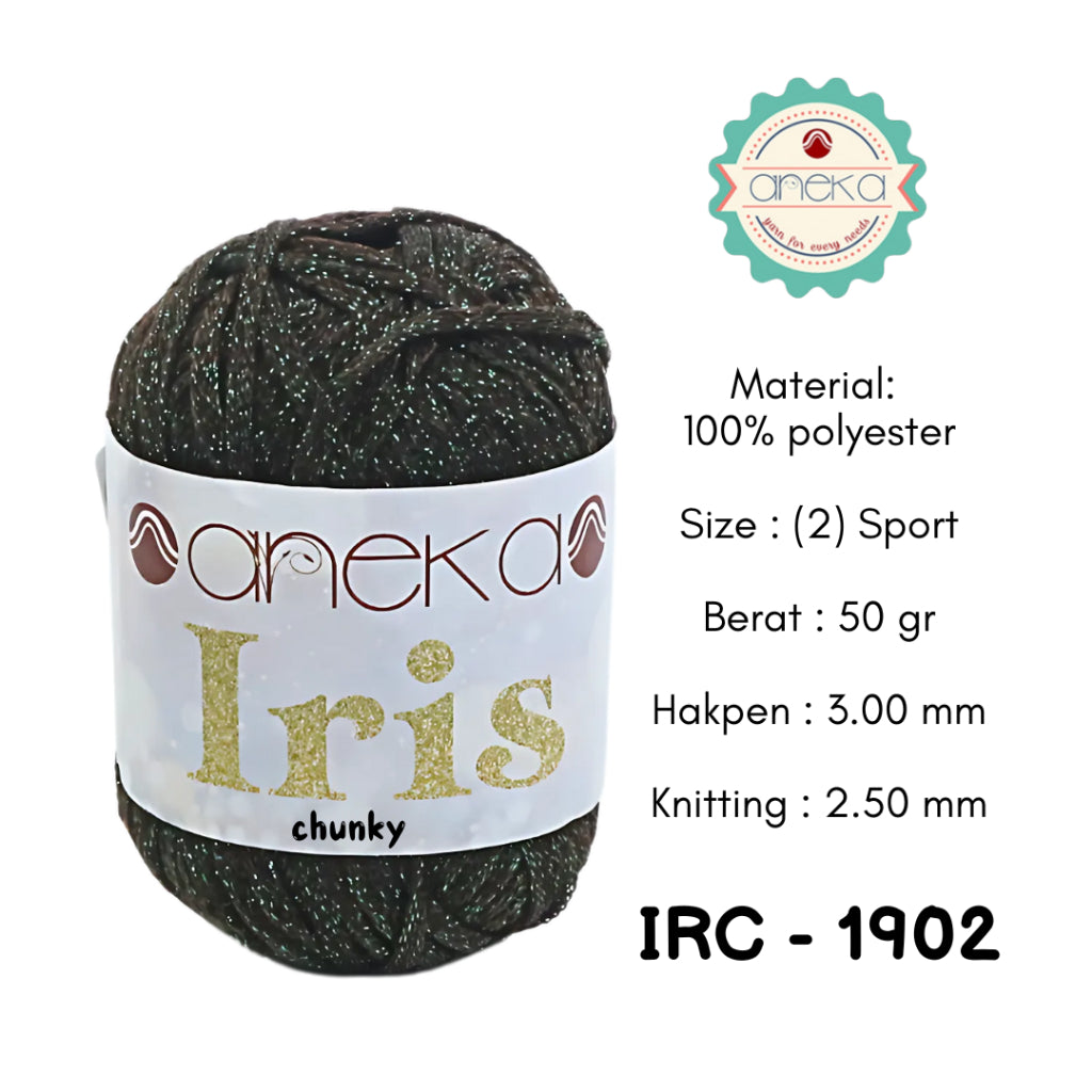 KATALOG - Benang Rajut Iris Chunky / Glitter Yarn Crochet Knitting