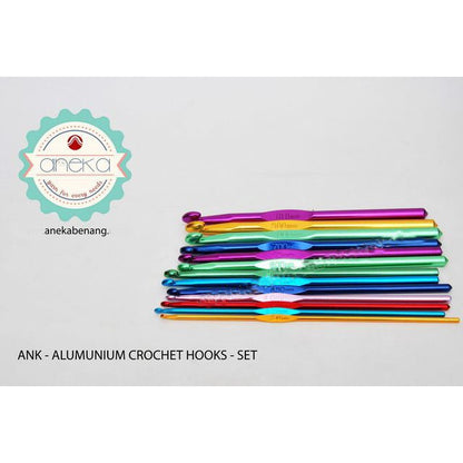 ANEKA - Hakpen (Jarum Rajut) Alumunium / Multicolor Crochet Hooks - SET