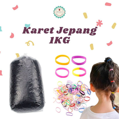 ANEKA - [1KG] Karet Jepang Elastis Premium /  Ikat Rambut Warna-Warni / Colorfull Elastic Rubberband Hair Accessories