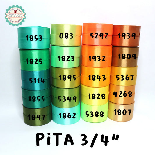 Pita Satin / Satin Silk Ribbon 3/4" - 0.75" - 2 cm - PER GULUNG (25yard/roll) Part 1