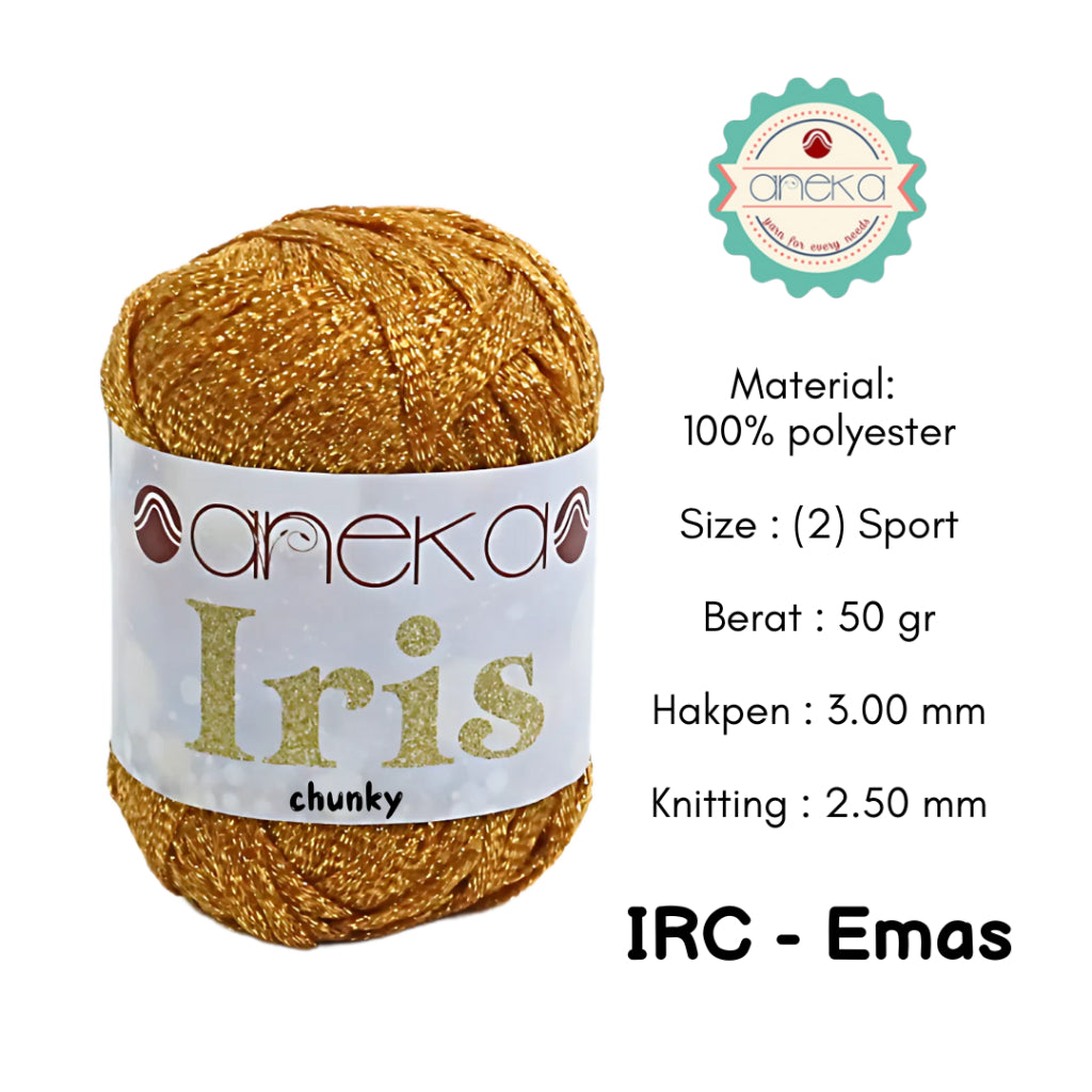 KATALOG - Benang Rajut Iris Chunky / Glitter Yarn Crochet Knitting