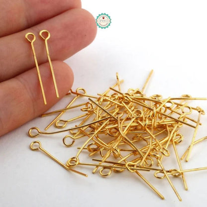 ANEKA - [14gr / +- 100PCS] Paku Manik / Kerajinan /  Flat Round Ball Eye Head Metal Pins Jewelry Accessories