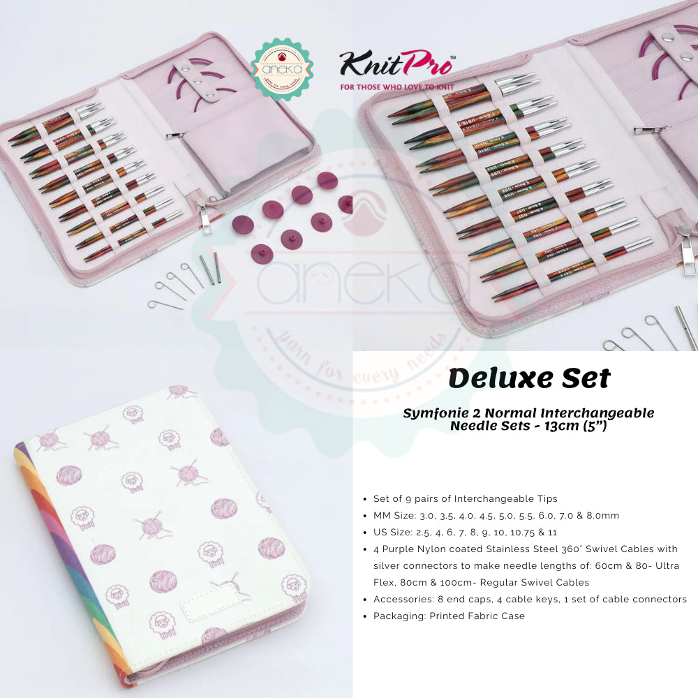 KNITPRO - Symfonie 2 Normal Interchangeable Needle Sets - 13cm (5”) / Alat Rajut Knitting