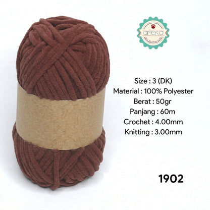 KATALOG - [GRADE B] Benang Rajut Mini Chenille / Crochet Knitting Yarn