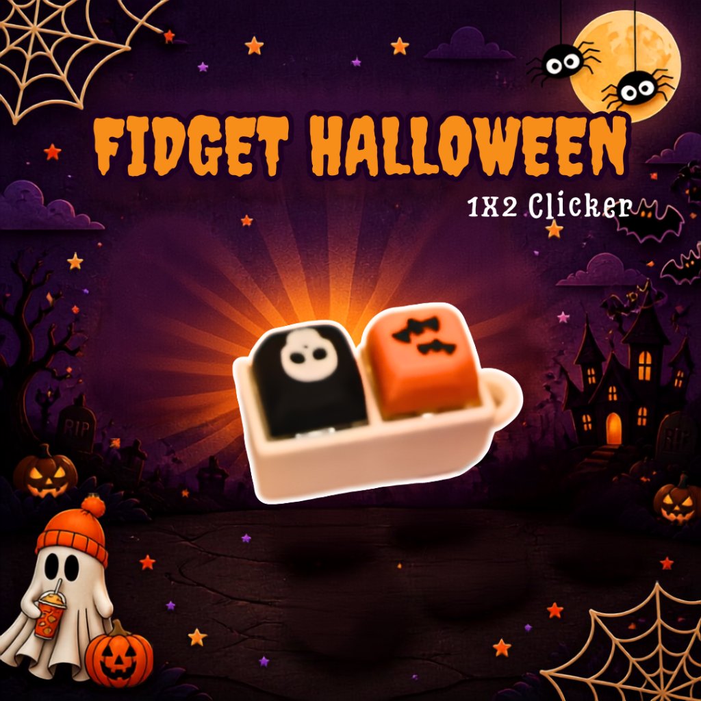KATALOG - 3D Print Fidget Clicker Halloween Keychain Special Edition / Gantungan Kunci Penghilang Stress