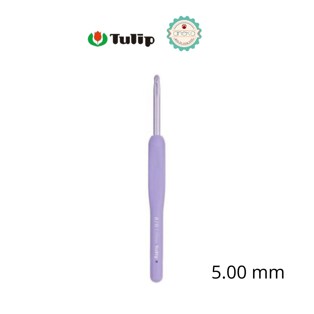 TULIP - [PCS] Alat Rajut Hakpen Etimo Murasaki /  Lavender Crochet Hook with Cushion Grip
