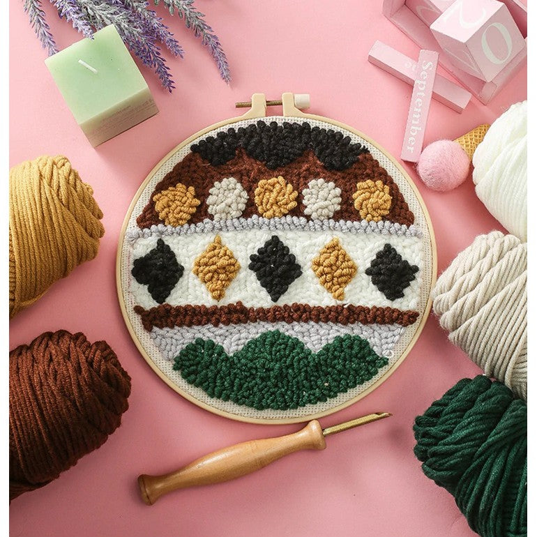 Round Canvas Punch Needle ANK / Round Canvas Punch DIY Kit