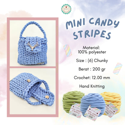 KATALOG - Benang Rajut Mini Candy Stripes / Chunky Crochet Knitting Yarn