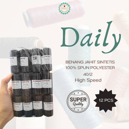 ANEKA - [12 PCS] Benang Jahit Daily / Spun Polyester Lusin