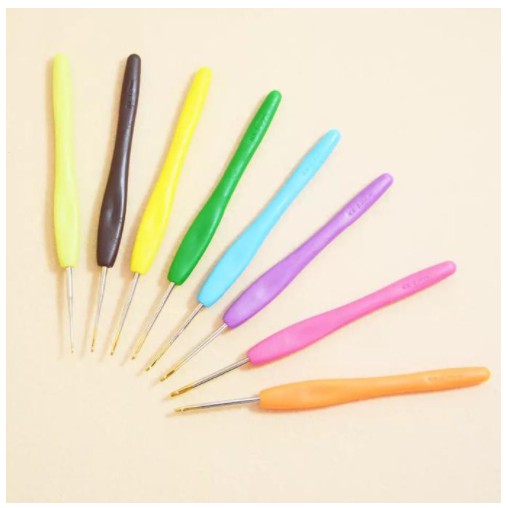 AnekaBenang - Aluminum Hakpen Soft Candy Plastic Handle - Set (Alu Crochet Hook Handle)