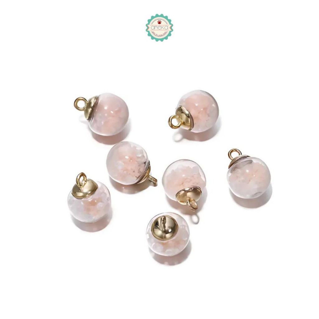 ANEKA - [5PCS] Charm Bola Kristal / Liontin / Pendant /  Luminous Transparent Glass Ball DIY Accesories