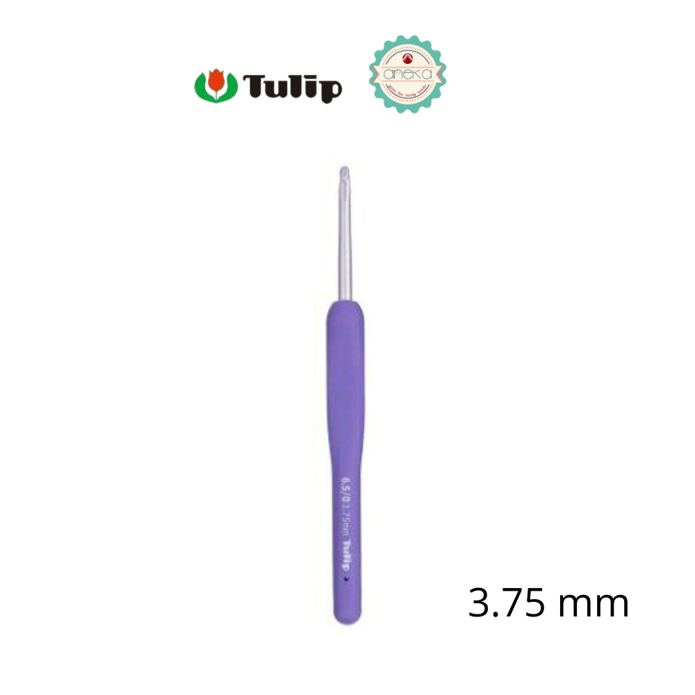 TULIP - [PCS] Alat Rajut Hakpen Etimo Murasaki /  Lavender Crochet Hook with Cushion Grip
