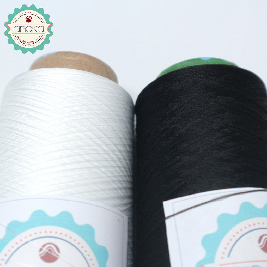 1 Ounce Polyester Overlock Thread in White and Black