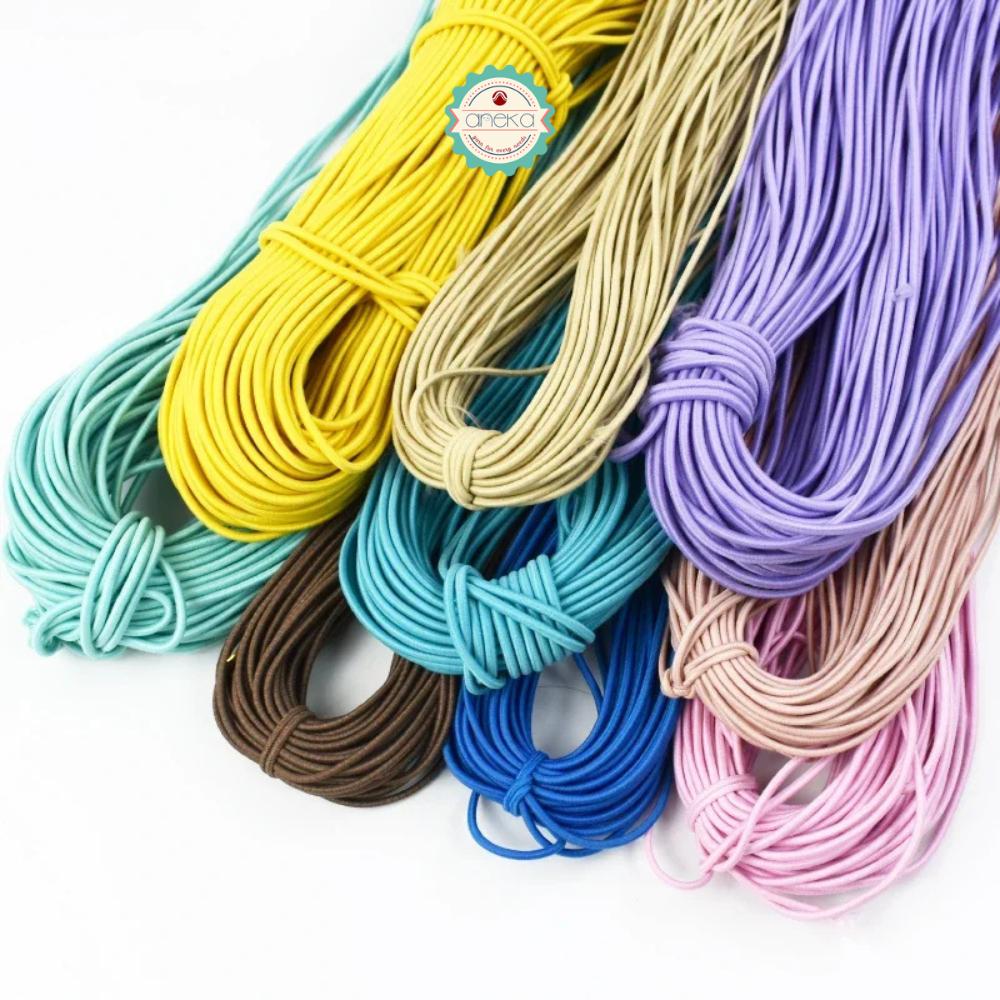 KATALOG - [+-10m / 50gr] Tali String 2.5mm Elastis Warna /  Braided Elastic Cord / Beading Threads Stretch String / DIY Craft Sewing Accessories