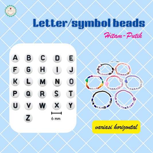 ANEKA - [26 PCS] 3D Print Small Letter Beads Mirroring Alphabets / Manik Kecil Huruf A-Z / Kerajinan DIY Gelang