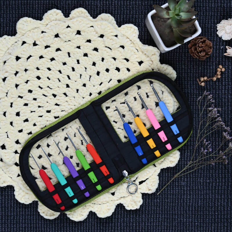 KnitPro - Hakpen (Knitting Tools / Needles) Alumunium Waves Set Of Colorful Crochet Hooks (Pack Of 9 Hooks)