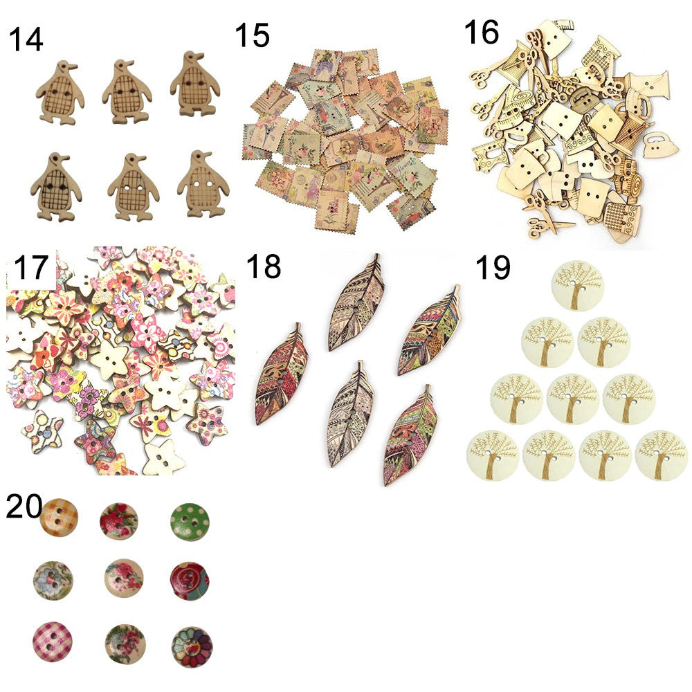 ANEKA - [5PCS] Kancing Kayu / Wooden Button Seri Natural