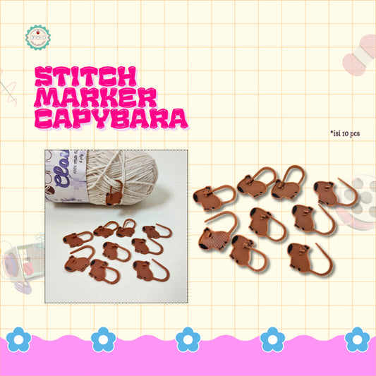 ANEKA - 3D Print Penanda Rajut Capybara Isi 10 PCS / Stitch Marker / Alat Rajut