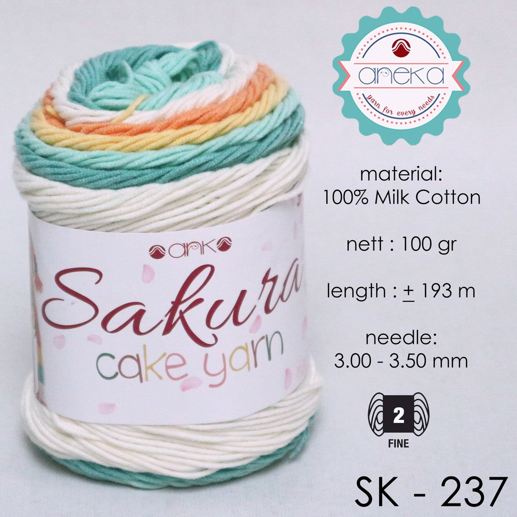 KATALOG - Benang Rajut Katun Susu Rainbow Sakura Cake Milk Cotton Yarn - 2