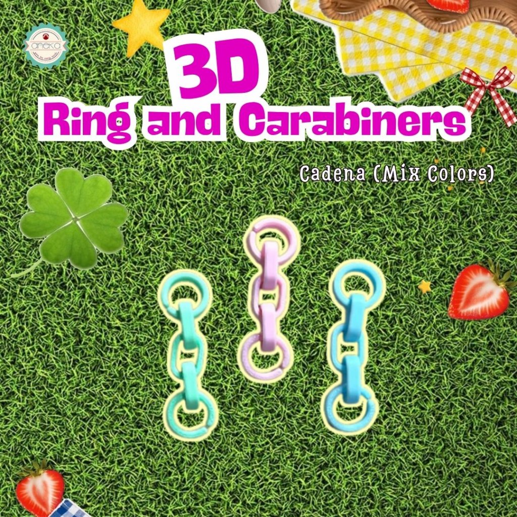 KATALOG - [3PCS] 3D Print Ring Kait / Carabiner Gantungan Kunci