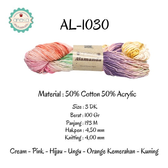 KATALOG - Benang Rajut Alamanda / Hand Dyed Yarn Cotton Yarn / Katun