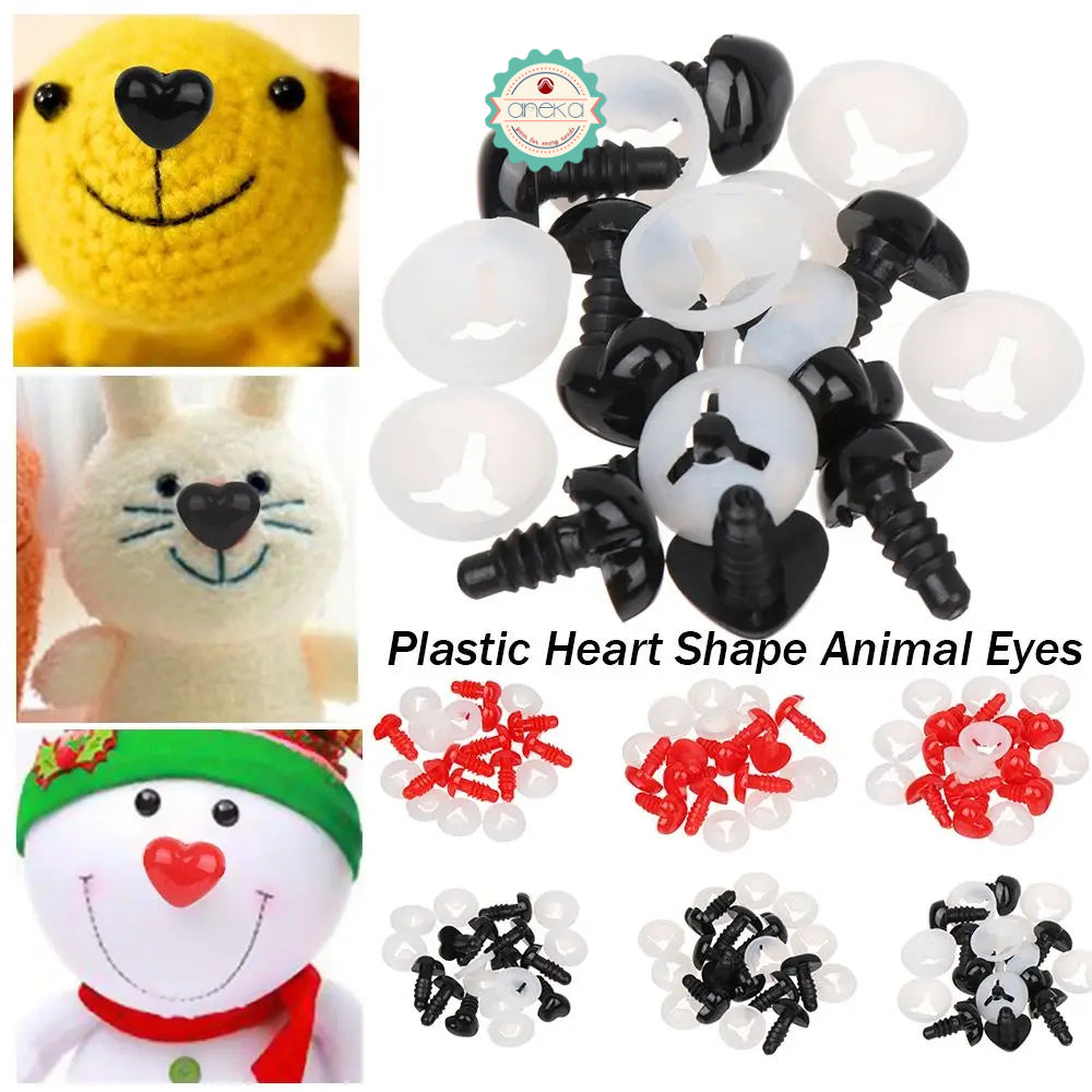 KATALOG - [5PCS] Hidung Boneka Tusuk Bentuk Love Plastik / Heart Shape Accessories Nose Toys Dolls Plastic DIY