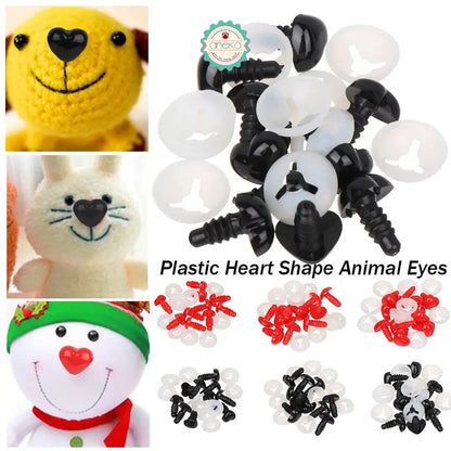 KATALOG - [5PCS] Hidung Boneka Tusuk Bentuk Love Plastik / Heart Shape Accessories Nose Toys Dolls Plastic DIY