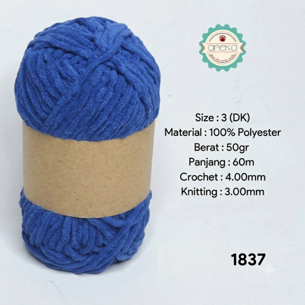 KATALOG - [GRADE B] Benang Rajut Mini Chenille / Crochet Knitting Yarn
