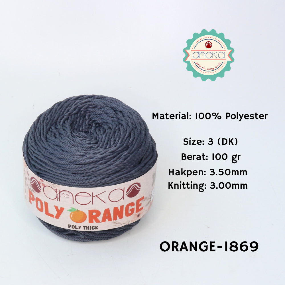 KATALOG - Benang Rajut Poly Orange / PolyThick / Polyester Crochet Knitting Yarn
