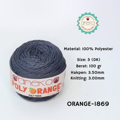 KATALOG - Benang Rajut Poly Orange / PolyThick / Polyester Crochet Knitting Yarn
