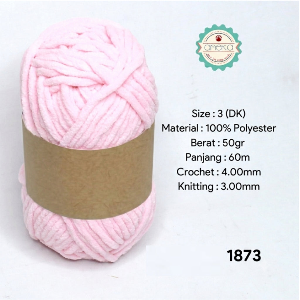 KATALOG - [GRADE B] Benang Rajut Mini Chenille / Crochet Knitting Yarn