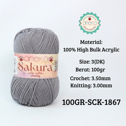 KATALOG - Benang Rajut Sakura Chunky 5 Ply 100gr / Crochet Knitting Yarn