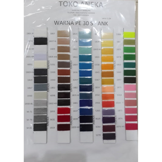 KATALOG  - Benang Rajut ANEKA PE 30 S  / Ciput / Gamis / Sarung Tangan / Kerudung / Kaos Kaki / Sock Yarn