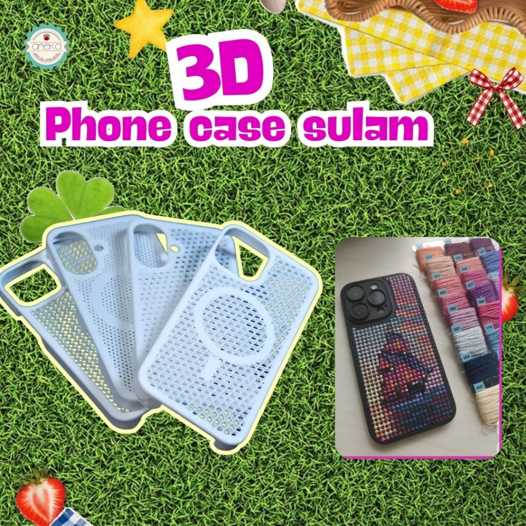 KATALOG - 3D Print Phone Case DIY Sulam for Iphone / Embroiderry HP / Casing Ponsel Lucu