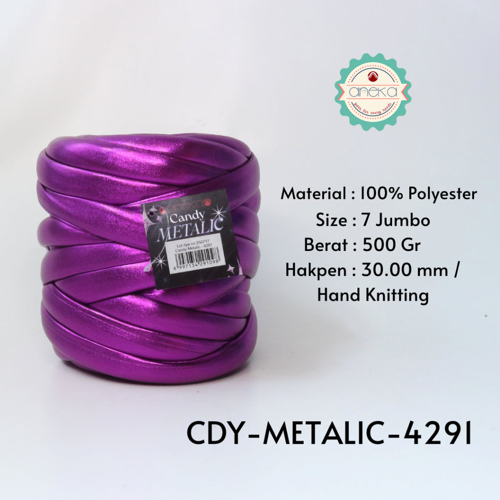 KATALOG - Benang Rajut Candy Metalik / Chunky Metalic Yarn Crochet Knitting Yarn