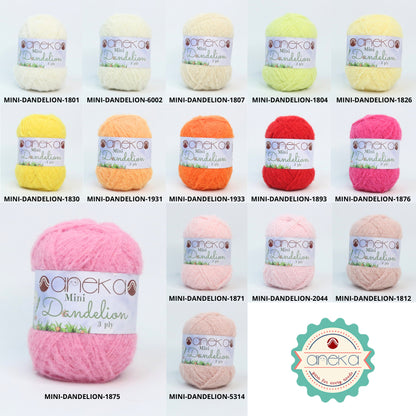 KATALOG - Benang Rajut Mini Dandelion 3 Ply / Crochet Knitting Cord Yarn