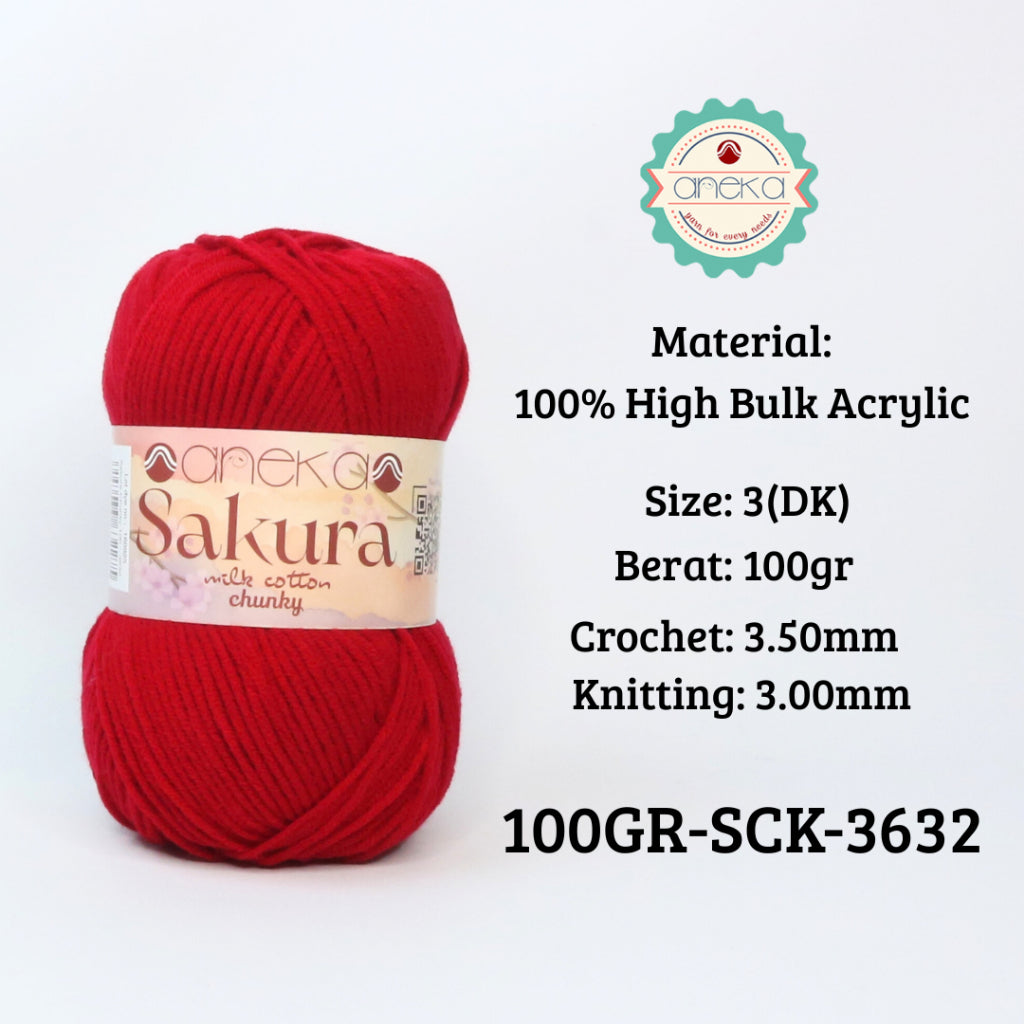 KATALOG - Benang Rajut Sakura Chunky 5 Ply 100gr / Crochet Knitting Yarn
