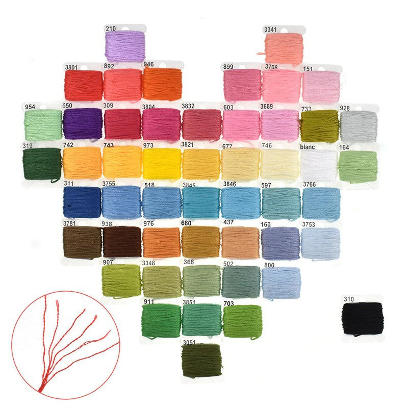 [Package] Embroidery Thread / Embroidery in 50 complete colors + Tools + box