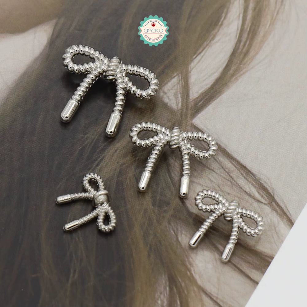ANEKA - [5PCS] Kancing Baju Bentuk Pita / Ribbon Bow Button Sewing for Clothes