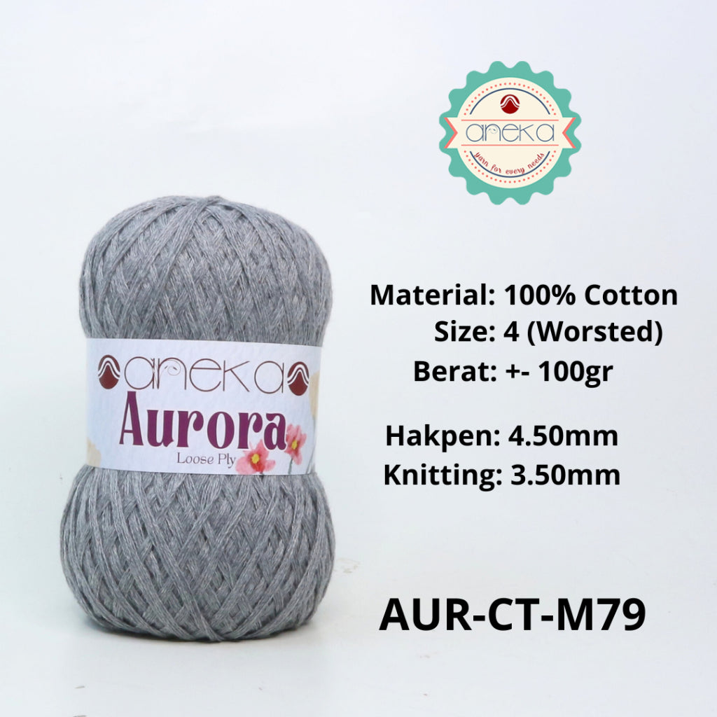 KATALOG - Benang Rajut Knitting Aurora Katun / Single Color Loose Ply Crochet Yarn
