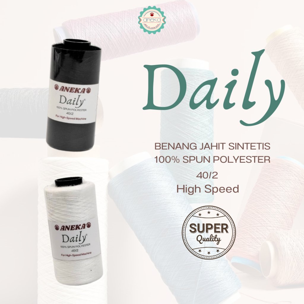 ANEKA - [PCS] Benang Jahit Daily / Spun Polyester Satuan Eceran