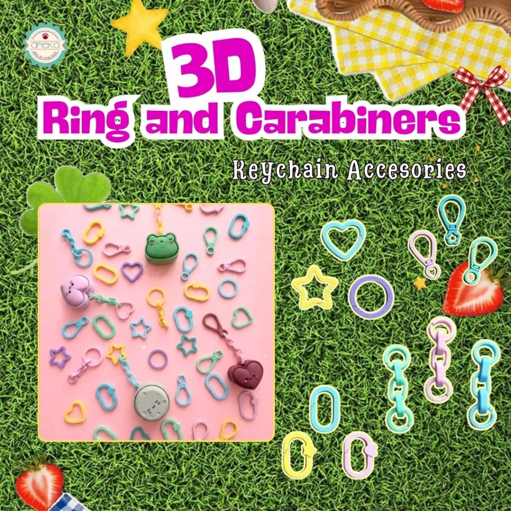KATALOG - [3PCS] 3D Print Ring Kait / Carabiner Gantungan Kunci
