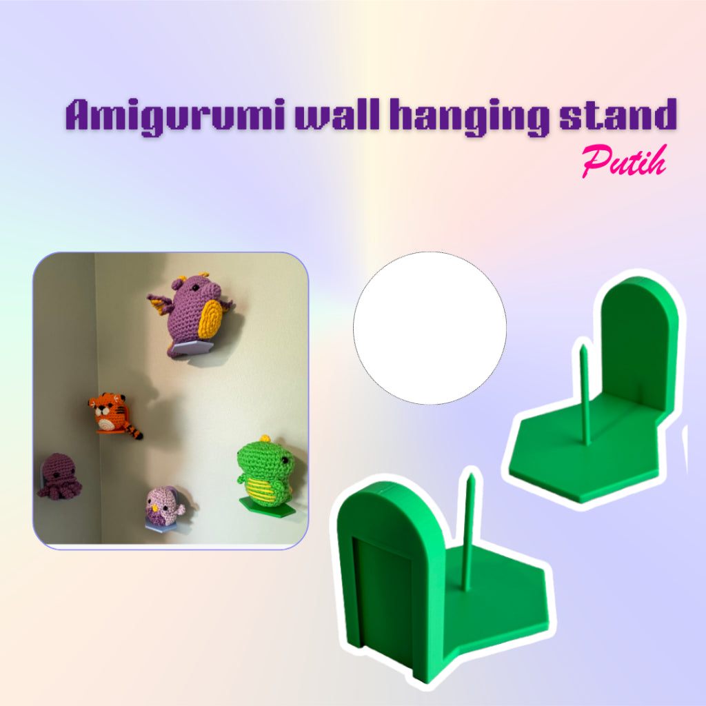 ANEKA - 3D Print Amigurumi Wall Hanging Stand / Penyangga Boneka Rajut / Hiasan Tembok
