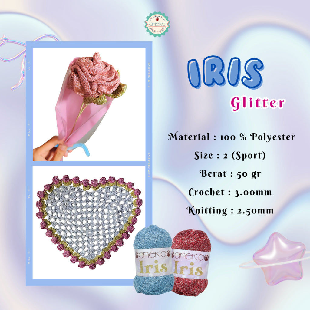 KATALOG - Benang Rajut Iris Glitter / Crochet Knitting Yarn