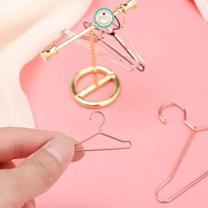 KATALOG - [10 PCS] Hanger Gantungan Mini Baju Boneka / Cute Doll Rack Metal Mini Hanger For Dolls Accessories / Wardrobe for  Clothes